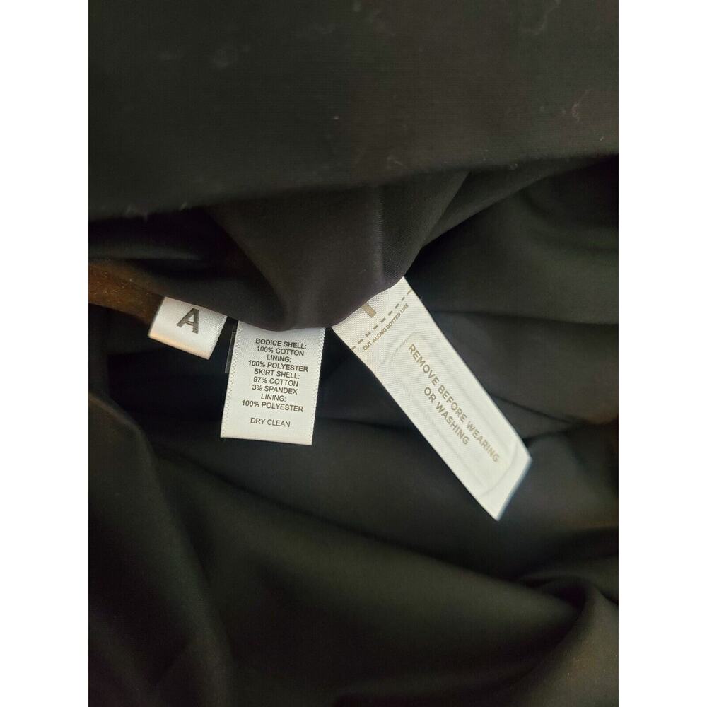 Ann Taylor Loft Black & Tan Eyelet Overlay Strapless Cotton Sheath Dress LBD 4 - Picture 5 of 5